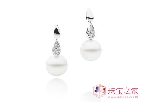 Paspaley Chersh南洋海水珍珠耳墜 鋪鉆 18k白金