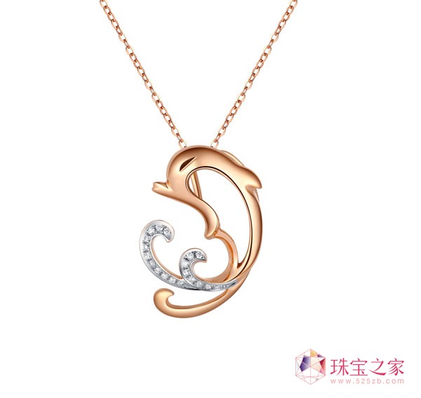 海豚18K黃金吊墜