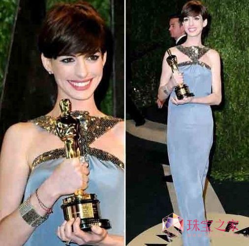 安妮-海瑟薇十個最美珠寶搭配造型第85屆奧斯卡最佳女配角